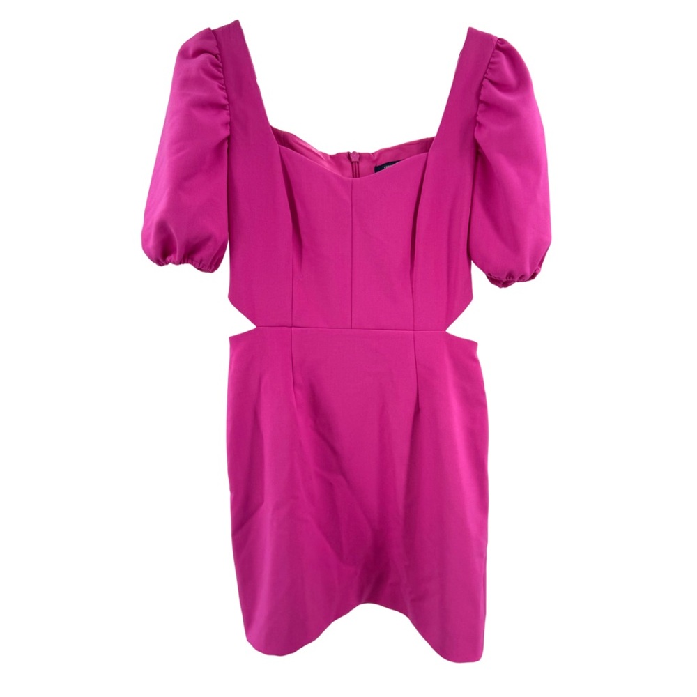 French Connection Fuchsia Puff Sleeve Mini Dress 6 party HOCO wedding event - Picture 3 of 14